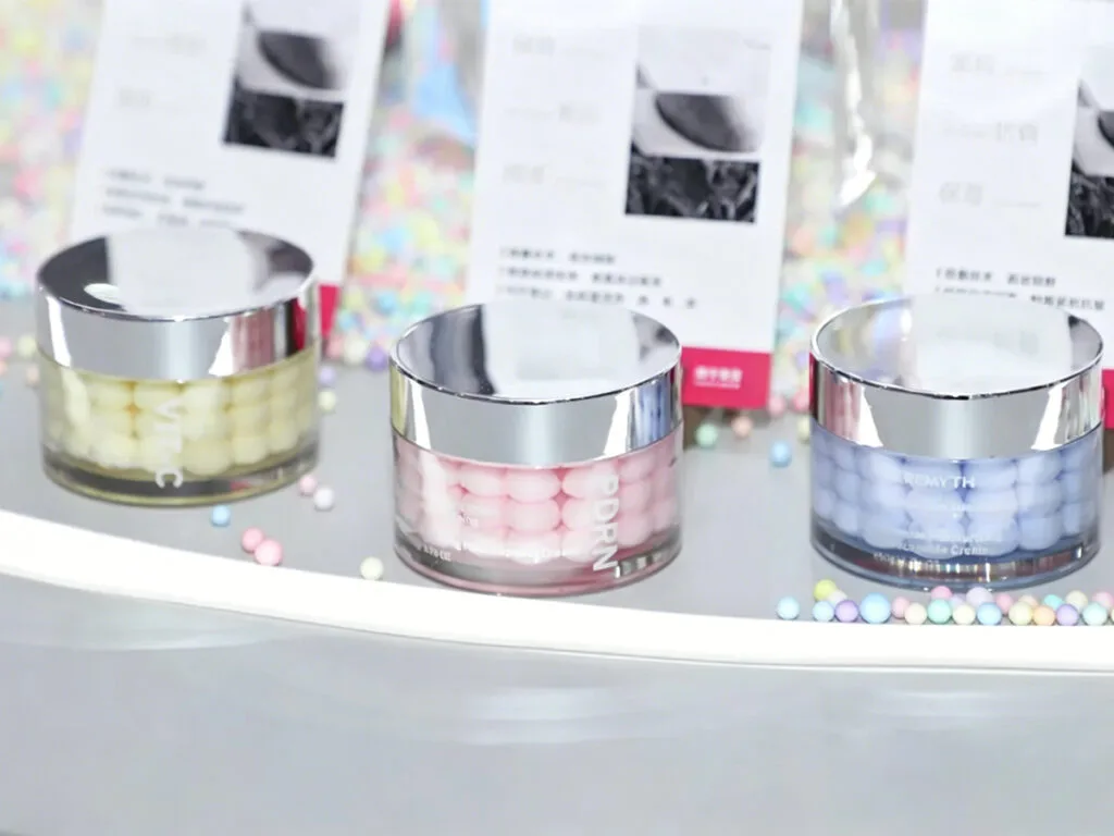 Microencapsulated skincare products displayed at 2026 CBE