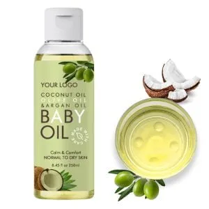 Coconut oil and olive oil baby oil