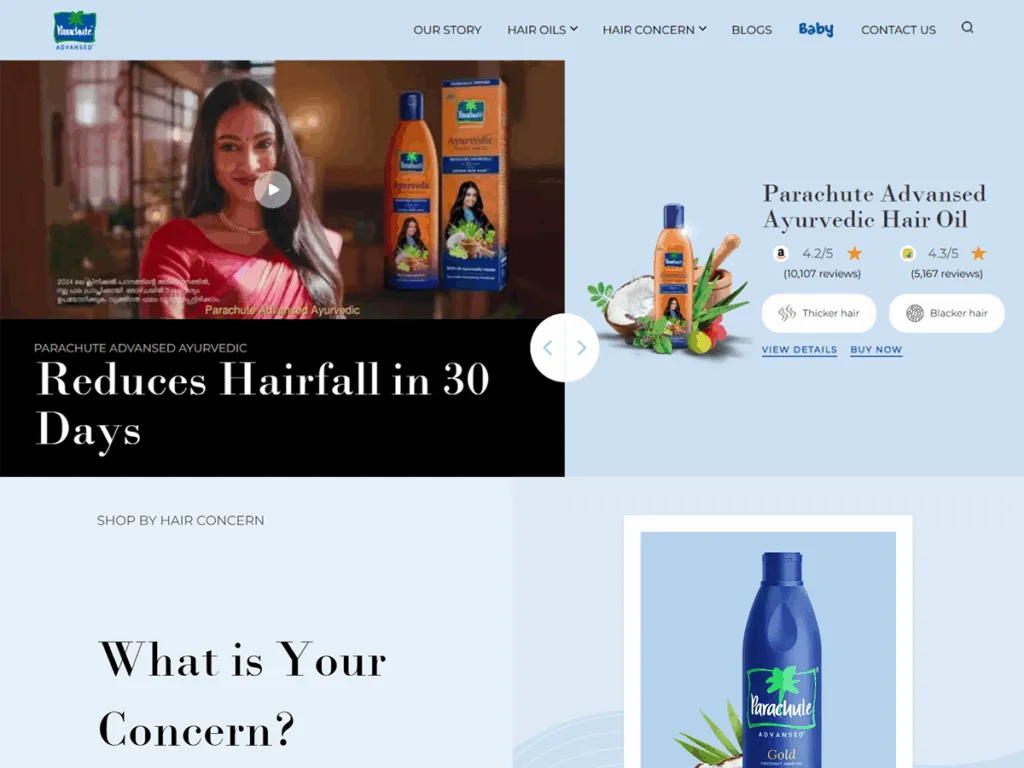 Parachute Advansed hair oil products