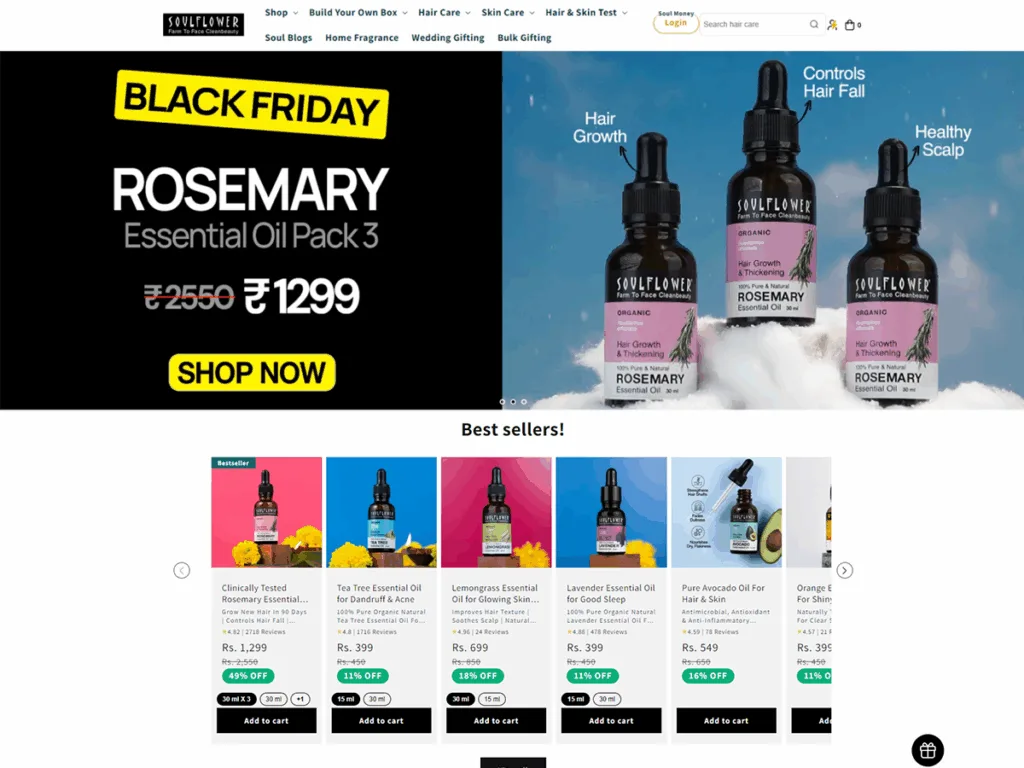 Soulflower hair oil products