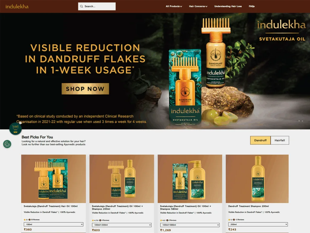 Indulekha hair oil products