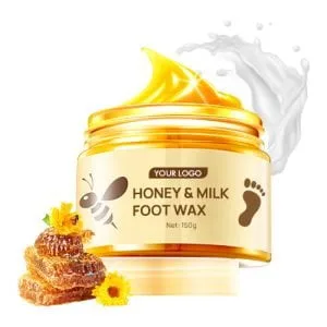 Honey and milk foot wax mask