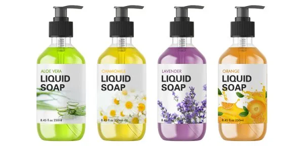 Private label liquid soap bottles