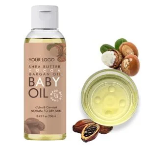 Shea butter and cocoa baby oil