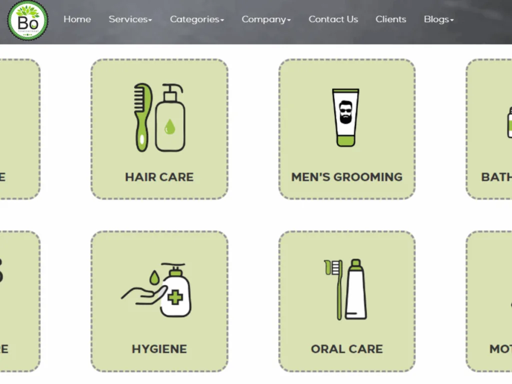 BO International personal care product categories