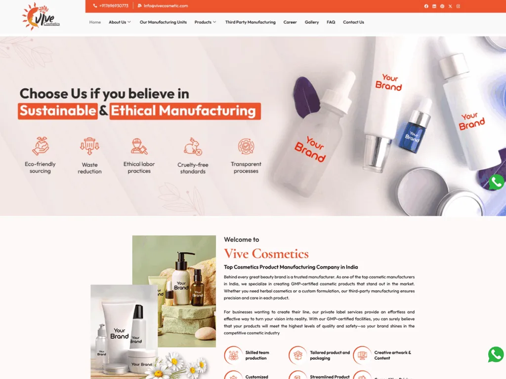 Vive Cosmetic retinol cream manufacturing products