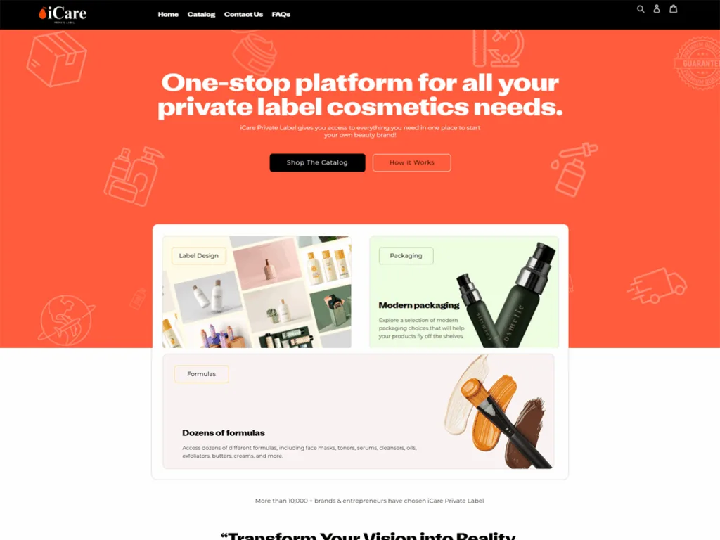 iCare Private Label retinol cream manufacturing products