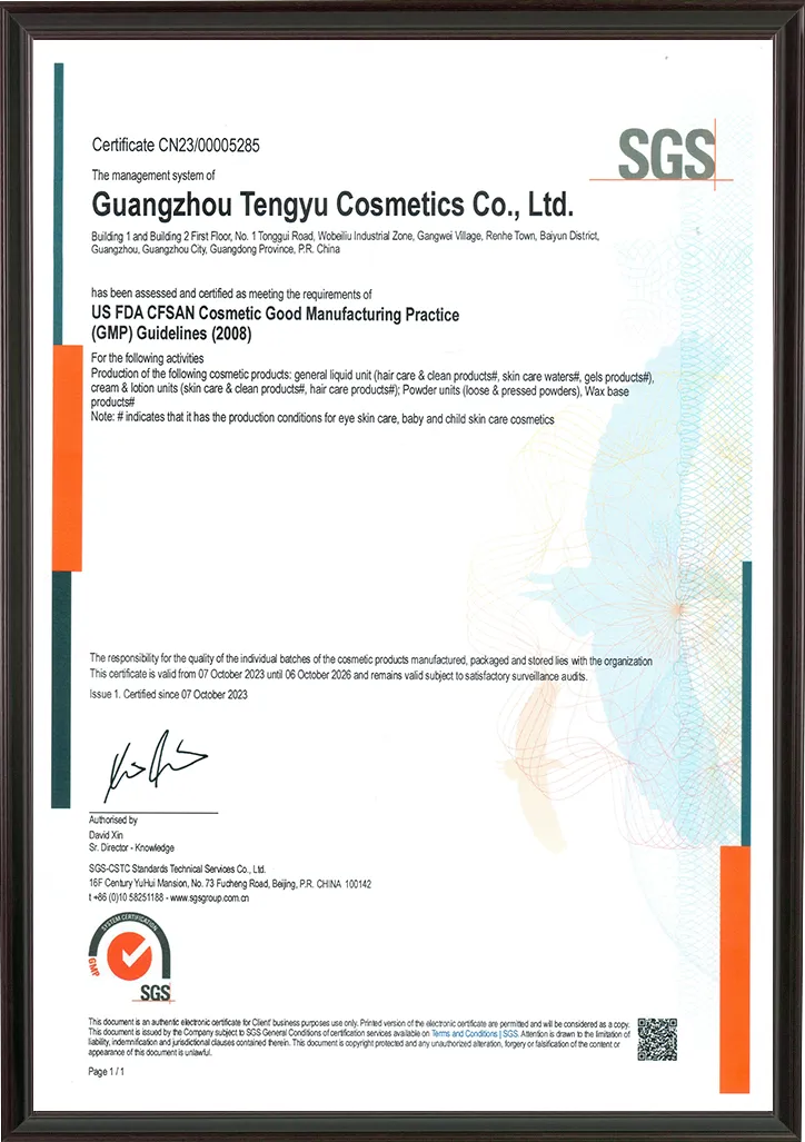 TY GMP certificate